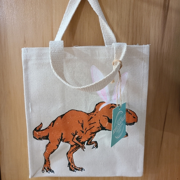 Dinosaur canvas tota bag T-Rex - Picture 2 of 10